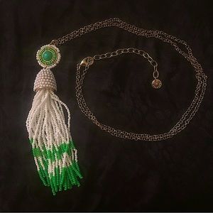 Talbots Long Necklace with Beaded Pendant